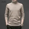 Camiscedores masculinos Turtleneck Autumn Winter Rollneck Warm 100 Merino Pure Knit