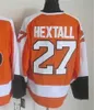 Movie CCM Vintage Ice Hockey 27 Ron Hextall Jerseys 88 Eric Lindros 26 Brian Propp 8 Dave Schultz 28 Claude Giroux Men Embroidery Jersey White Oraneg Black