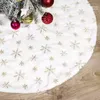 Décorations de noël 78/90/120/140 cm blanc arbre jupe fausse fourrure tapis coloré flocon de neige en peluche tapis bonne année décor à la maison