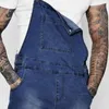 Herrenhose, Denim-Overall, verstellbare Rollkanten, kurze Jeans-Overalls, einfarbige Schultergurte, Shorts mit mehreren Taschen