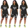 Survêtements pour femmes 2022 mode d'été pantalons de sport décontractés ensemble dessin animé impression T-Shirt Shorts deux pièces vêtements pour femmes