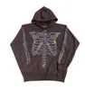 Kvinnors hoodies tröjor Skull Head Hoodie Sweatshirt Loose Hooded Jacket Mönster Dragkedja Autumn Casual Tops 220930