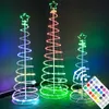 Full color Christmas String Light Spiral 1.2m/1.5m/1.8m Dream Color LED Tree lights Creative New Year Decoration USB remote control