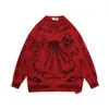 Men's Sweaters Men High Street Sweater Vintage Distressed Skull Graffiti Knitted Pullovers Women Cotton Harajuku Causal Loose Autumn 220930