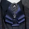 Bow Ties Men's Black Rhinestone Tie Fashion British Gentleman Suit Skjorta Formell klänning Bowtie Groom värd Tillbehör Collar Blomma