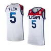 Printed Women United States Basketball Jersey 2022 FIBA Women US World Cup 14 Betnijah Laney 12 Alyssa Thomas 4 Jewell Loyd 9 Aja Wilson 6 Sabrina Ionescu Red White