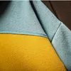 メンズパーカースウェットシャツ4月モモパーカーファープラスサイズパッチワークコントラストコントラストカラーカジュアルフード付きシャツ男性プルオーバーヒップホップフーディー220930