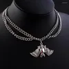 Choker vintage goth halsband för kvinnor silver färg kort kedja chocker bläckfisk bat djur charm gotiska halsband hängsmycken