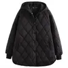 Mens Down Parkas Womens Overcoat z kapturem długie kurtki Zimowa geometria z kapturem ciepła warstwowa płaszcz Kobieta Streetwear Oversize płaszcz Kurtka 220930