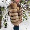 Pelliccia sintetica donna inverno caldo cappotto reale moda procione lungo 70 cm naturale donna alta qualità Y2209