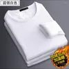 Men's Sleepwear Men's Thermal Top Plus Velvet Thickening V-neck Winter Solid Color Autumn Clothes Round Neck Underwear