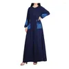 Ethnic Clothing Islamic Embroidered Robe Front Pocket Design Muslim Fashion Female Skirt Arabic Dress