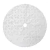 Décorations de Noël 78 cm jupe d'arbre fausse fourrure peluche perle broderie argent flocon de neige tapis de Noël tapis enfants cadeau année décoration