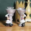 Bougeoirs YO-2Pcs Creative Cook Statue Holder Ornemental Chef Chandelier Artisanat Ornement Pour La Maison Café Club Et Restaurant