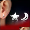 Stud Earrings Beautifly Fashion Accessories 1 Pair 925 Sier Plated Moon Star Stud Drop Delivery 2021 Jewelry Mjfashion Dh1Kx