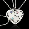 Hangende kettingen 3 stuks / set vrienden voor altijd letter herdenkings vriendschap kleur strass ketting ketting