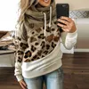 Bluzy damskie bluzy bluzy lampartowe bluza jesienna zima golf długie rękaw do sznurka sznurka z kapturem pullover streetwear 220930