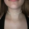 Choker eleganta enkla kristallpärlor halsband för kvinnor sexig mode hals chocker colar vintage smycken halsband gåva YN521