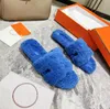 2023 womens slippers fashion embroidered H114 designer slides slip on slippers girls Canvas covered platform sandals with box and dust bags