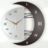 Horloges murales créatives horloge lune Quartz Simple romain salon Design moderne Zegary Scienne maison porche décoration 60ZB