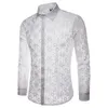 Chemises décontractées pour hommes Luxe Floral Broderie Dentelle Hommes Marque Transparent Robe Sexy Hommes Voir à Travers Club Party Noir Mâle 220930