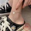 Anklets Hoyon Lucky Round Brand Anklet Niche Design Plated S925 Silver Color 2022 Simple Personality Student Jewelry