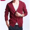 Mens Sweaters YUNSHUCLOSET Spring multicolored Vneck solid color sweater outerwear male cashmere cardigan knitted 220929