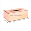 Tissueboxen servetten papieren rek elegant koninklijk rosé gouden auto home rec -vormige doos container servet houder drop levering 2021 tuin ki dhxsh