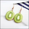 Dangle Lustre Dangle Lustre Mode Été Pastèque Fruits Bijoux Boucles D'oreilles Creative Stberry Pamplemousse Kiwi P Mjfashion Dhbse