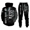 Men's Tracksuits 2022 Autumn/winter Men's European And American Sports 3D Print Lion Tiger Pattern Casual Suit