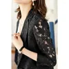 Damespakken Hoge kwaliteit Lace Women Blazer 2022 Zomer Slim Casual Fashion Elegant Half Sleeve Coat Office Ladies Formele werkkleding