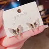 Ohrstecker Damen Retro Schmetterling Koreanisches Metall Tropfendes Öl Exquisites Gold Tägliches Tragen Kleiner Schmuck Für Frauen