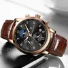 Wristwatches LIGE Men Watches Waterproof Luminous Top Brand Luxury Leather Casual Sports Quartz Wristwatch Military Man Watch For relogio 220929