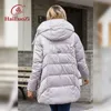 Parkas Hailuozi Kadınlar Moda Moda Kısa Kadın Kış Ceket Katı Kapitone Biyolojik Pamuklu Kapüşonlu Kadın Günlük Zarif Parkas 6075 220930