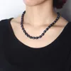 Beaded Necklaces Dainashi Natural Black Pearl Necklace 925 Sterling Silver Shiny Star Buckle 89mm Size 45cm Length 4 Colors Fine Jewelry 220929