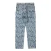 Jeans voor heren Retro sjerpen Veerborduurwerk Gescheurde gewassen broek Heren Vibe-stijl Streetwear Oversize casual losse denimbroek 220930