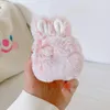 3D Rabbit Ear Fluffy Cases For Airpod 3 1 2 2gen Air pods 3gen Airpods Pro Earphone Protector Fashion PC Hard Animal Lovely Hair Fur Leopard Genuine Warm Winter Covers