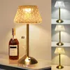 Table Lamps Portable Crystal Metal Retro LED Bar Lamp Dimmable Touch Bedside For Bedroom Living Room Restaurant Outdoor
