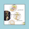 Kluczowe pierścionki ze stali nierdzewnej złoty kolor Kryształ Klawisze na wysokim obcasie dla kobiet dziewczyny biżuteria moda 4 kolory luksusowe breloki cyrkonowe Dro Dhpmy