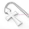 Pendentif Colliers Bijoux pour hommes de haute qualité en acier inoxydable croix pendentifs collier avec 60 CM chaîne à billes mode cadeau religieux