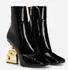مصمم العلامة التجارية الشتاء كيرا حذاء من الجلد النساء البوب كعب أسود جلد حقيقي سيدة الجوارب الباروك كعوب مارتن نايت الغنيمة EU35-43