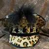 BERETS Fashion Women Feather Captain Hat Bride Sequin Octagonal Sergeant Hen do Festival Födelsedagsdel