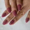 Valse nagels rond nep nagels tips dromerige violet solide kleur druk op kort voor dagelijkse kantoorkleding vrouwen medium ovale kunst