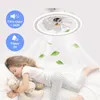 Ventilador De Techo Con Luz Led Lámpara Inteligente De Acrílico Dormitorio Moderno Estudio Restaurante Rc Y Appdimming