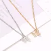 Anhänger Halsketten Charmante weibliche kleine Schmetterling Halskette elegante Damen Rose Gold Pullover Kette Mode einfache Mädchen Schmuck Geschenke