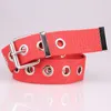 Bälten Nylon Canvas Belt justerbar enkla ögonmidja midjebandsmodeklänning Jeans Ladies Square Pin Buckl Decoration Casual midja