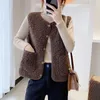 Women's Vests Women Waistcoats Pocket Plus Size Spring Autumn Retro Harajuku Slim Elegant Sleeveless Jackets Button Trendy Outwear Y2209