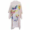 Women's Sleepwear Print Flower Sleepdress Women Bathrobe Nightgown Plus Size 6XL Rayon Night Dress Sexy Robe Kaftan Gown Negligee