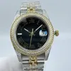 Orologio da uomo con diamanti 41MM Orologio meccanico automatico da donna Orologio da polso Montre de Luxe Cinturino in acciaio inossidabile per uomo Orologi da polso alla moda Quadrante con numeri romani