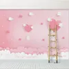Özel 3D fotoğraf duvar kağıdı pembe bulutlar prenses çocuk odası kızlar yatak odası arka plan dekorasyon duvar kağıdı çocuklar için